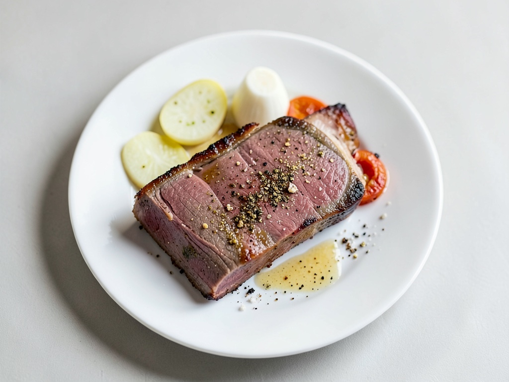 Braciola di manzo succulenta in salsa di pomodori e olive