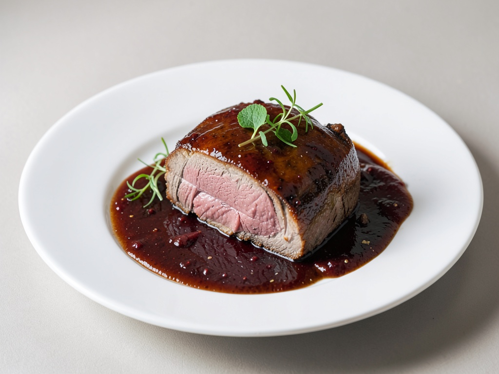 Rôti de bœuf tendre à la sauce vin chaud