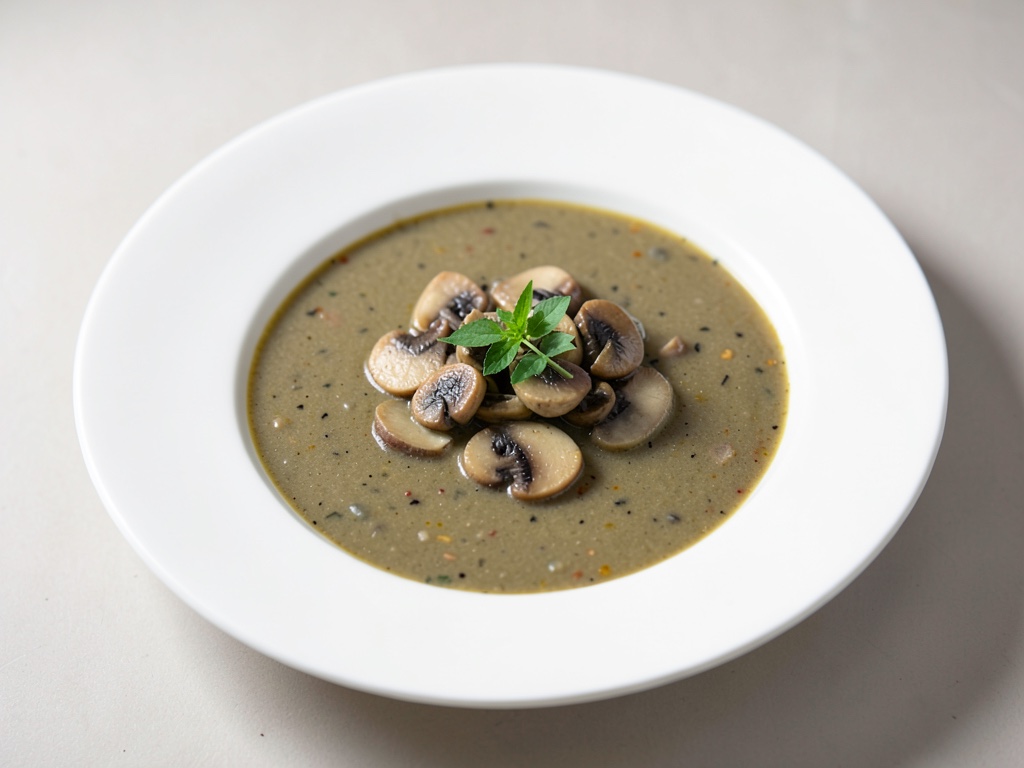 Zuppa veloce di funghi champignon