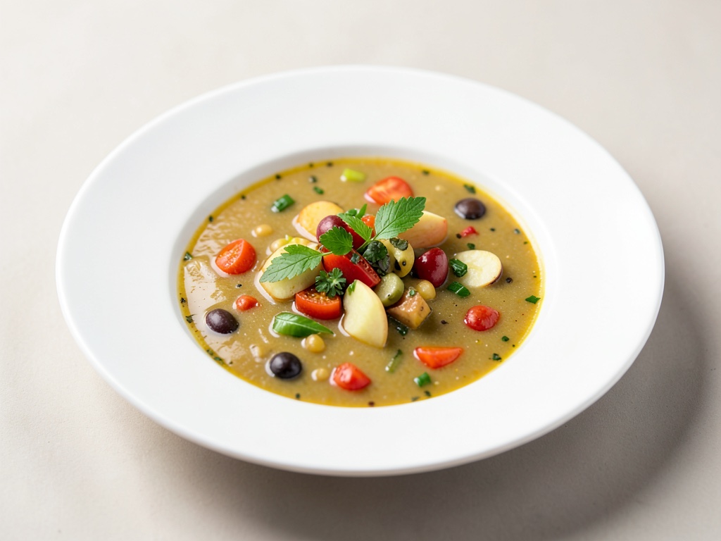 Sopa rápida de verduras con manzana