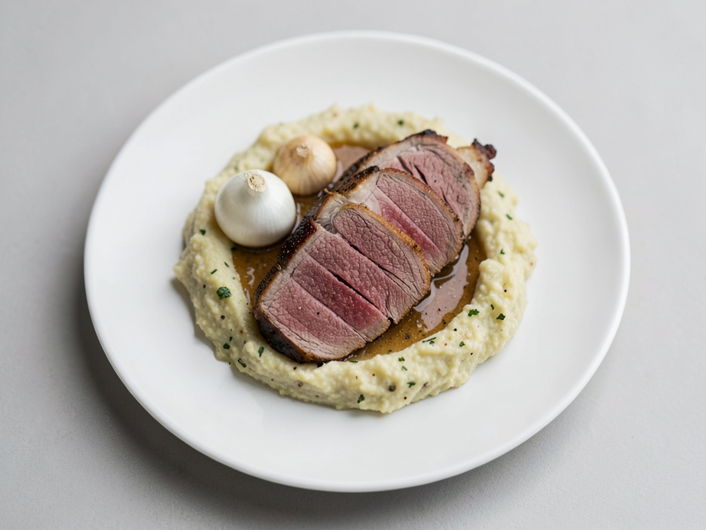 Schneller Sauerbraten dal filetto di manzo con purè di sedano