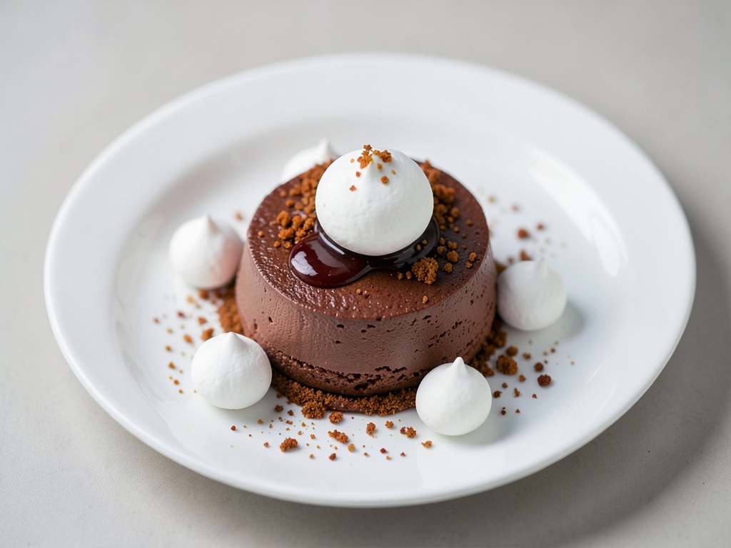 Schokoladenmousse mit Baiser-Tropfen