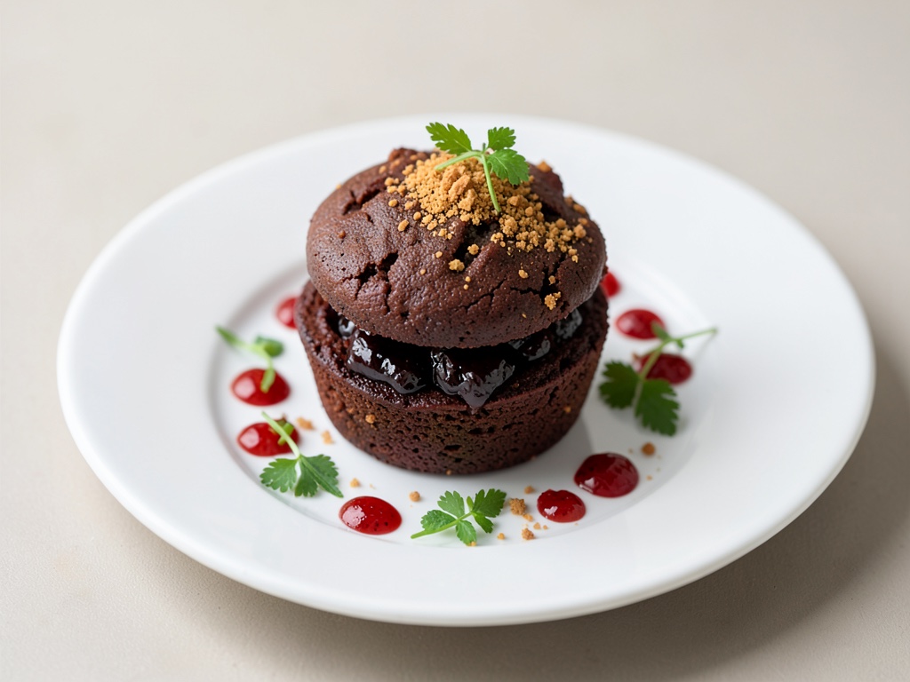 Muffin al cioccolato speziati con ripieno di marmellata