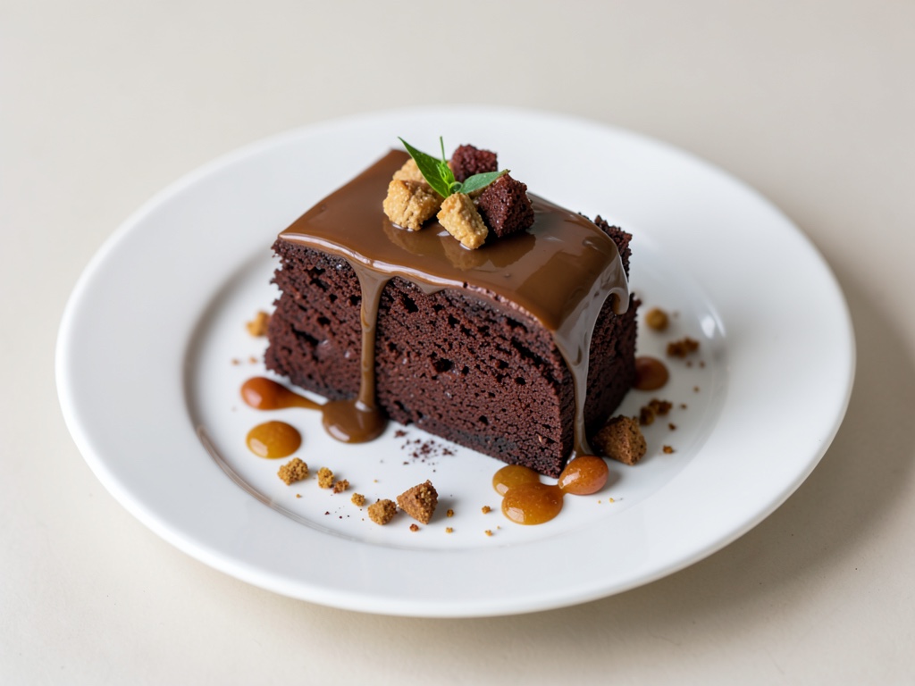 Torta al cioccolato succosa con glassa d'acero
