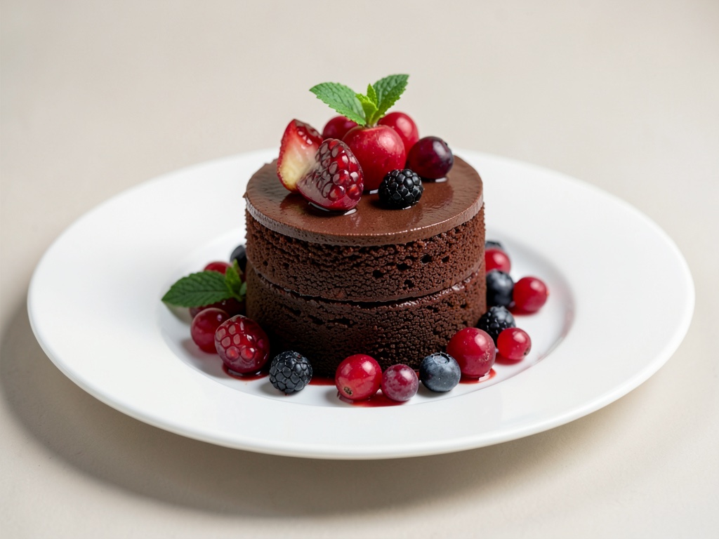 Torta al cioccolato con melograno e frutti di bosco