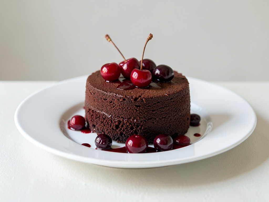 Saftiger Schokoladenkuchen mit Kirschen