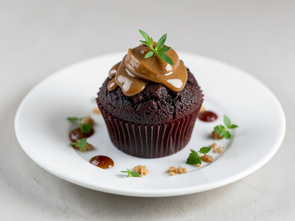 Cupcake al cioccolato succosi con topping al caramello