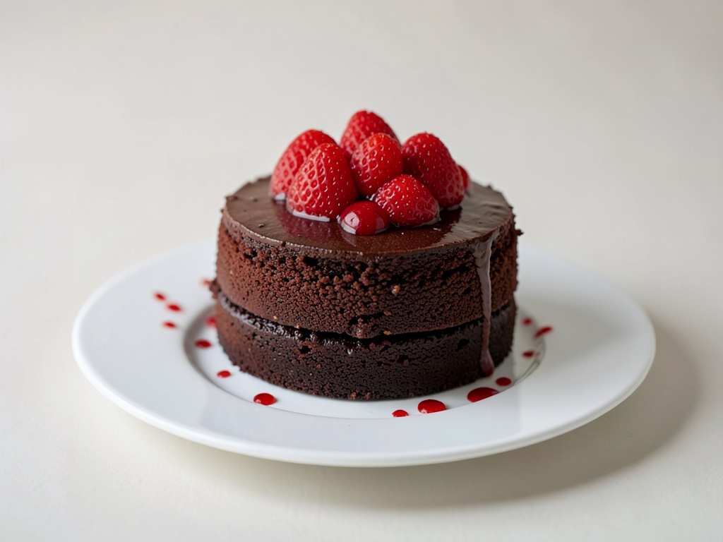 Torta al cioccolato classica con decorazione di fragole