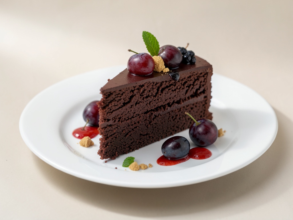 Torta al cioccolato succosa con marzapane e prugne