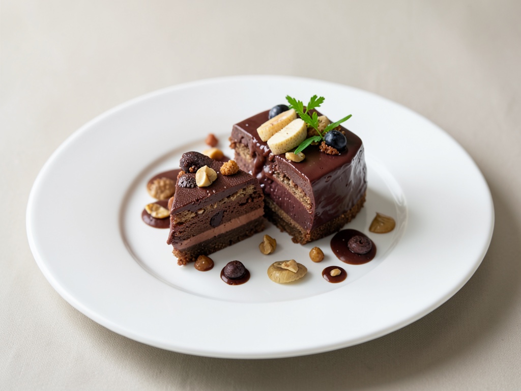 Schokoladige Eistorte mit Nüssen