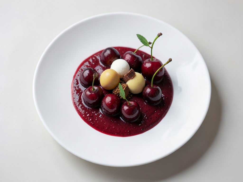 Luftige Schoko-Mousse mit Kirsch-Topping