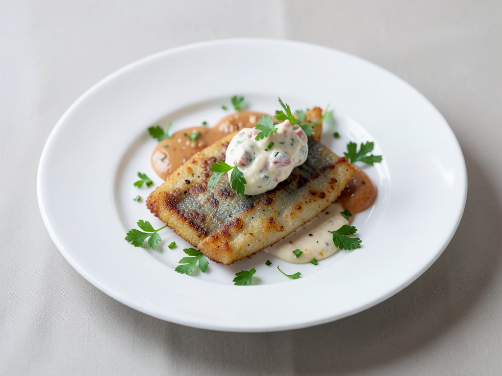 Morue croustillante au beurre aux crabes