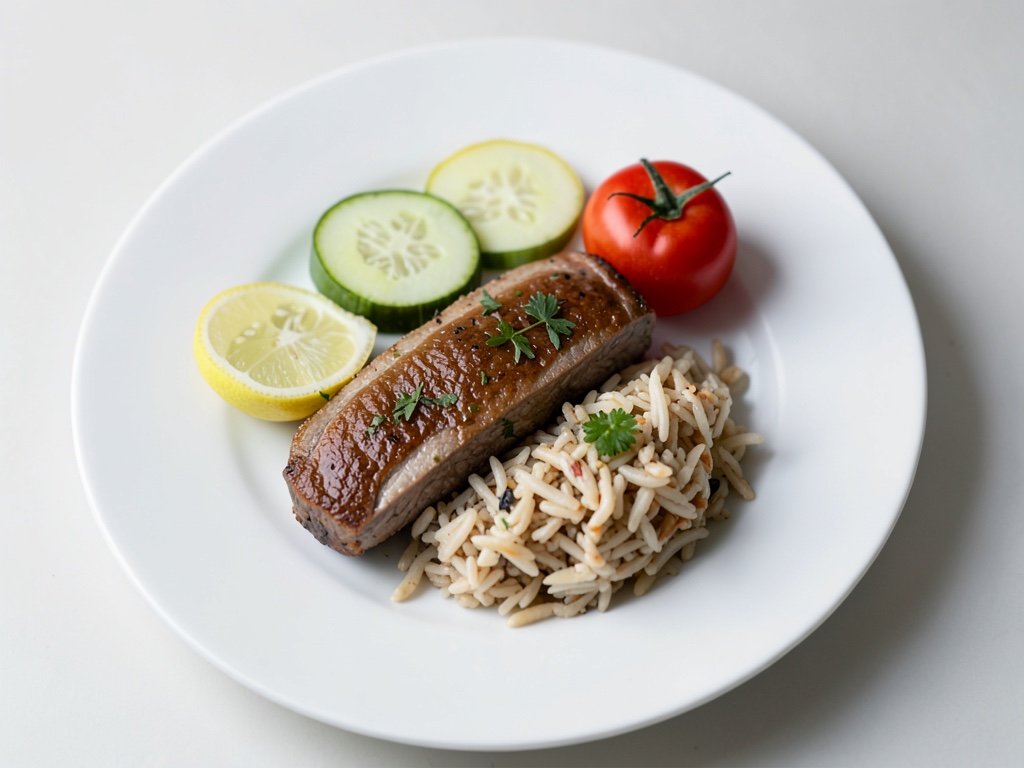 Sogliola con cetrioli stufati e riso