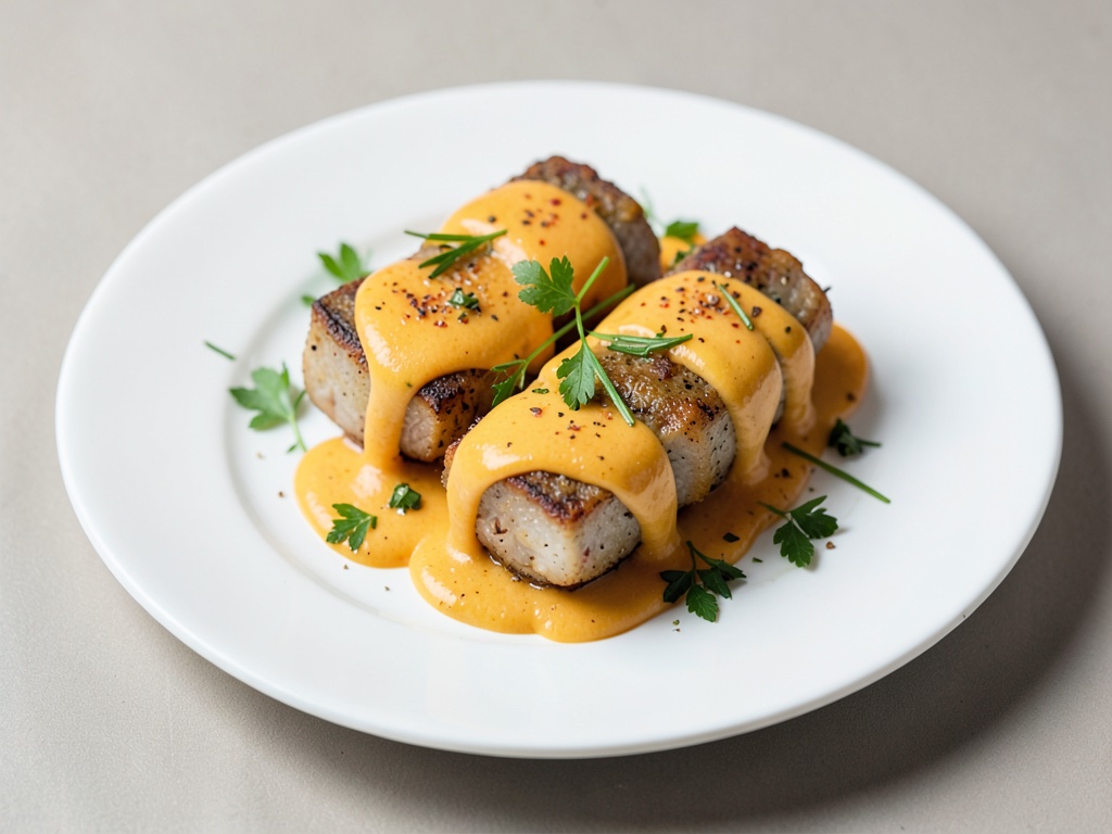 Rotagnole di rombo con salsa al burro e arancia