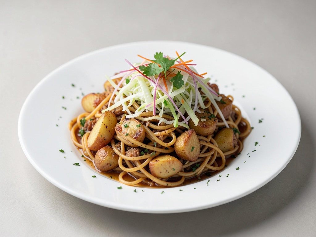 Polpettine croccanti con insalata di cavolo asiatica