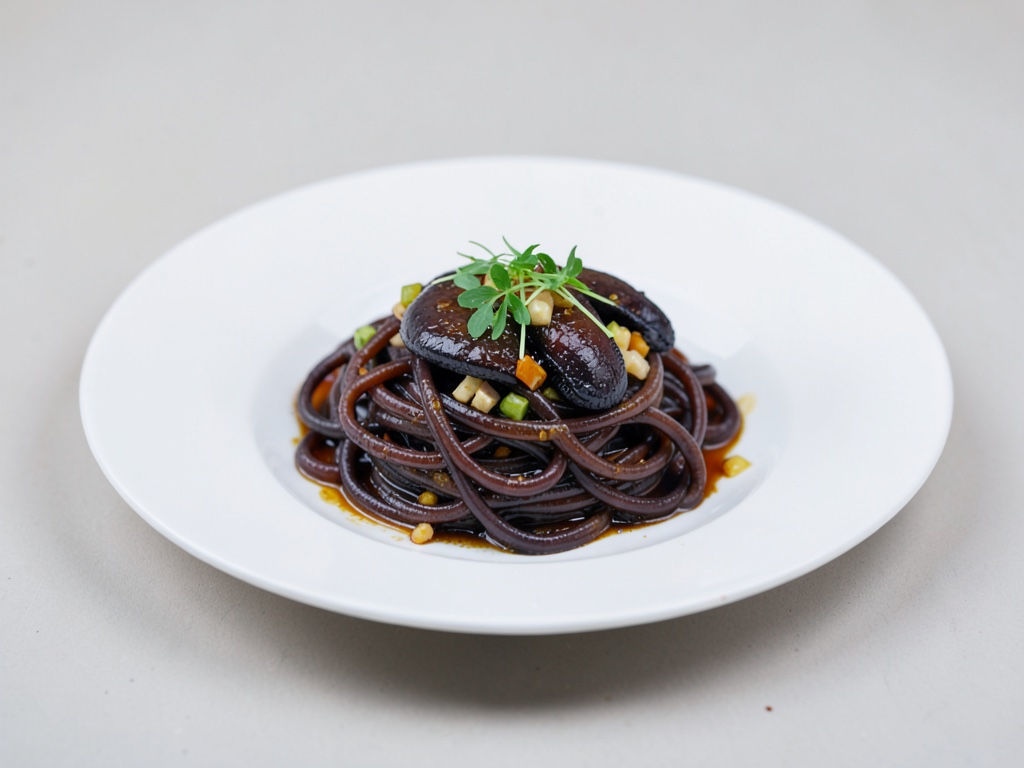 Schwarze Tintenfisch-Pasta