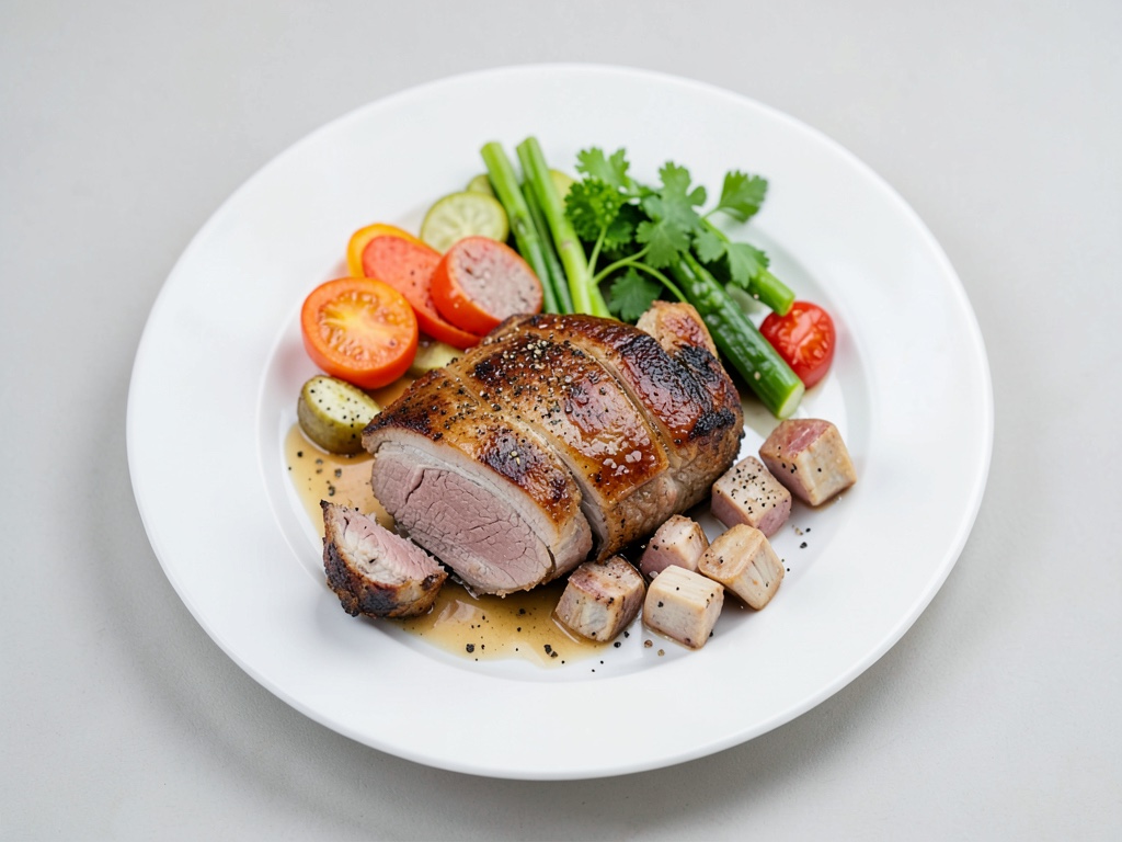 Braciola di maiale succosa con contorni