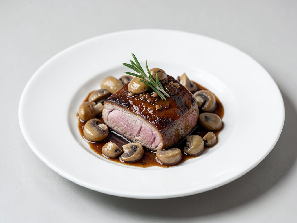 Aromatisches Schweinefilet mit Pilzen und Rosmarin