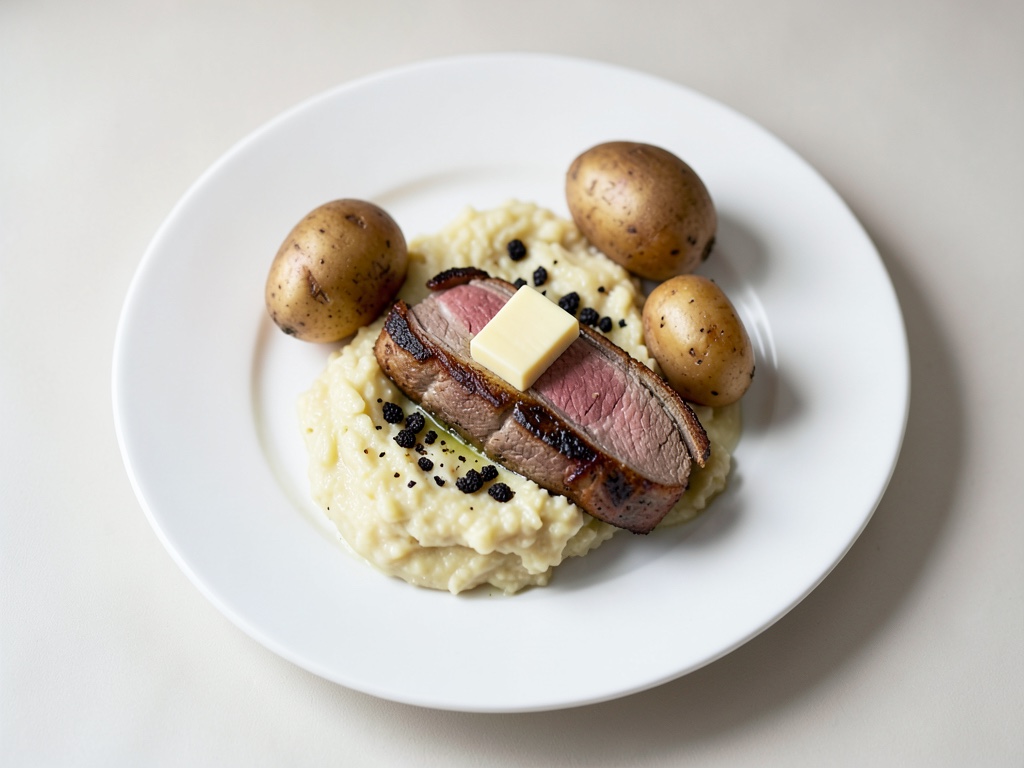 Filetto di maiale succoso con purè di patate soffice