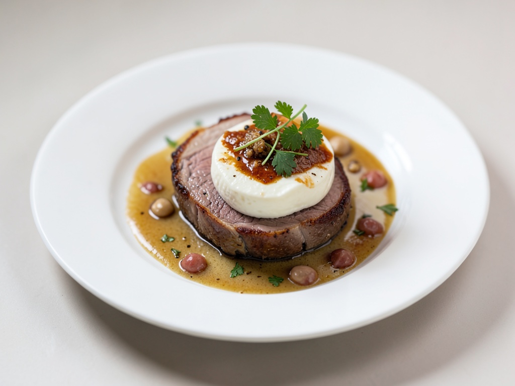 Filetto di maiale brasato con cuore di mozzarella