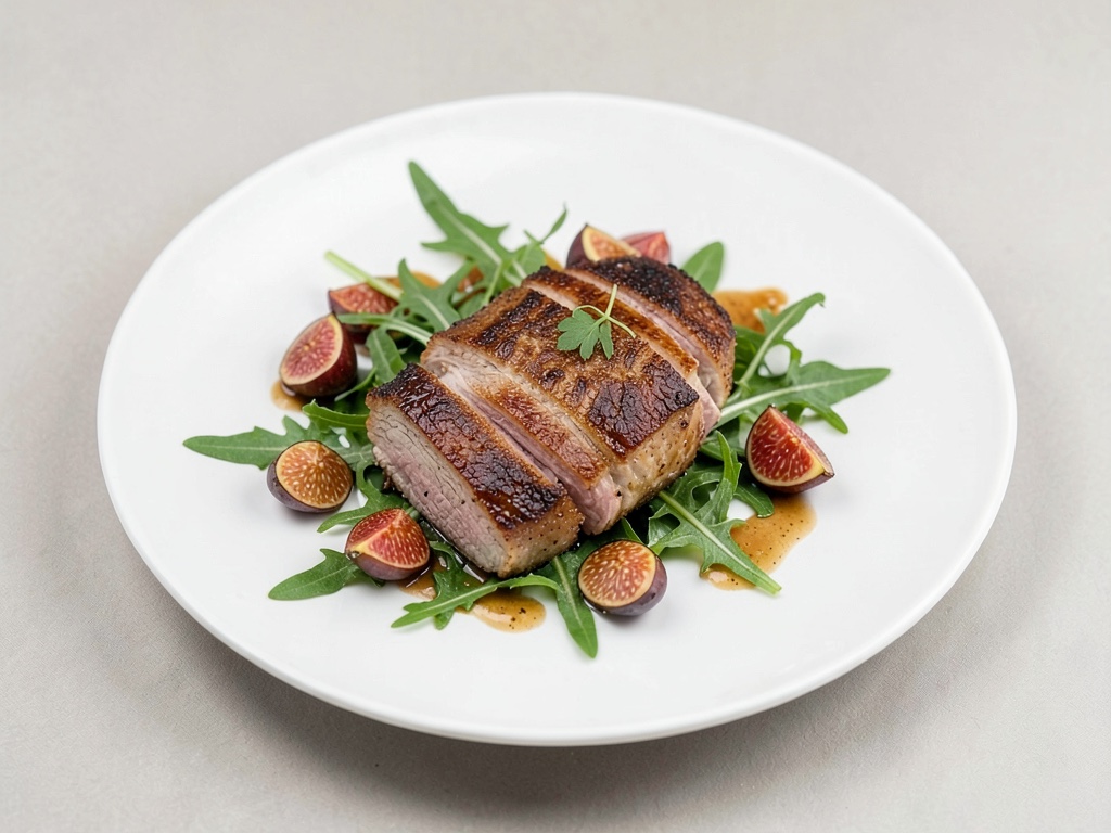 Filetto di maiale croccante su rucola con fichi