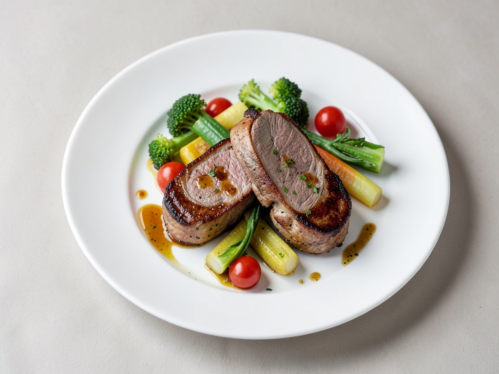 Costine alla griglia marinati con patate e verdure