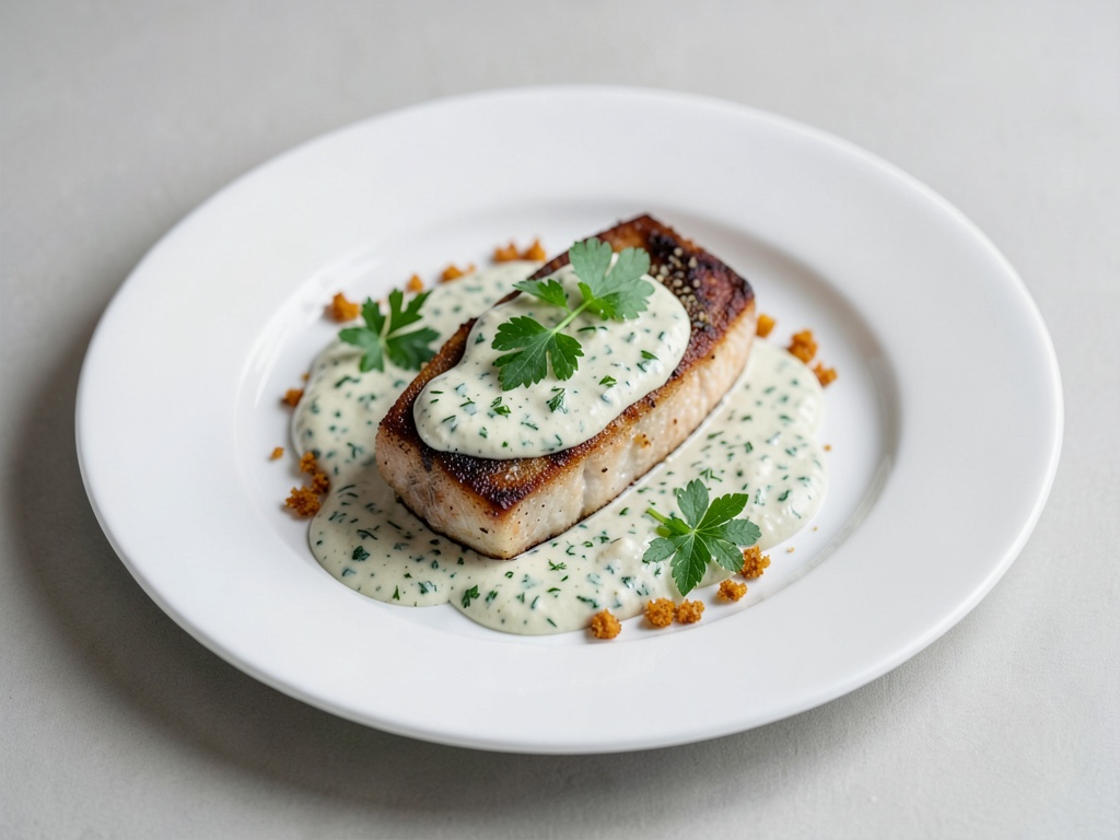 Sole alla griglia con salsa di panna alle erbe