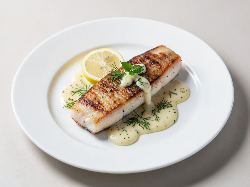 Sole alla griglia con salsa al limone e aneto fresco
