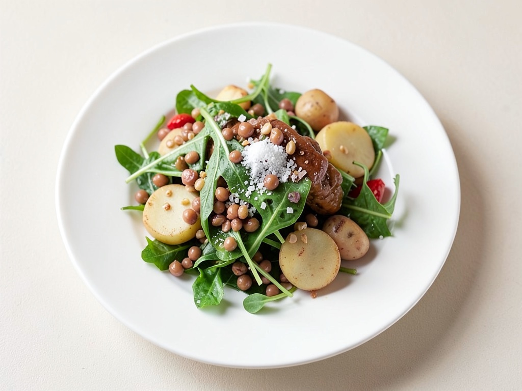Insalata di lenticchie, sedano e pere