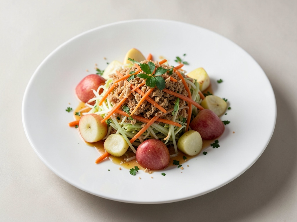Insalata croccante di sedano e carote con mela