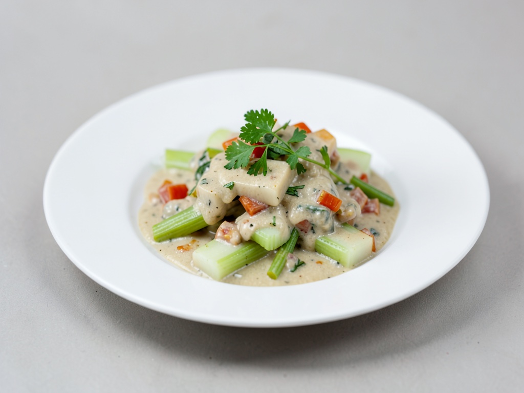 Fette di sedano classico in salsa cremosa alle verdure