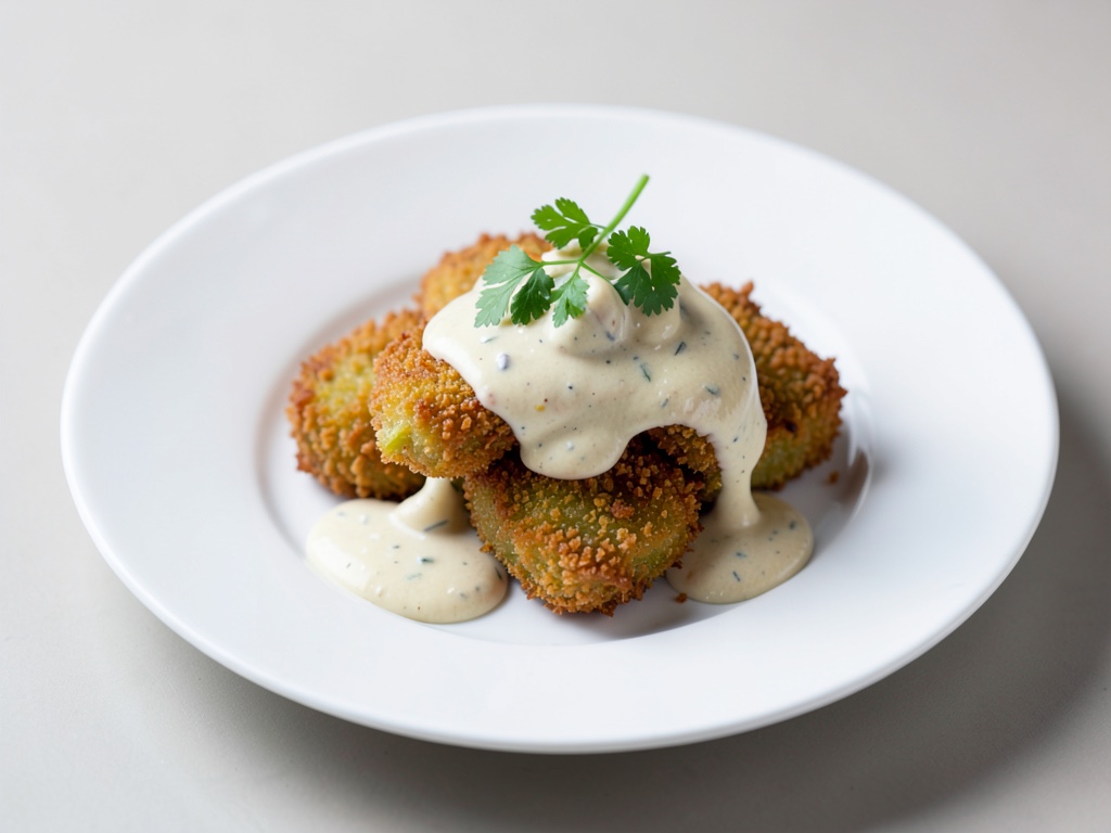 Céleri pané avec sauce crémeuse