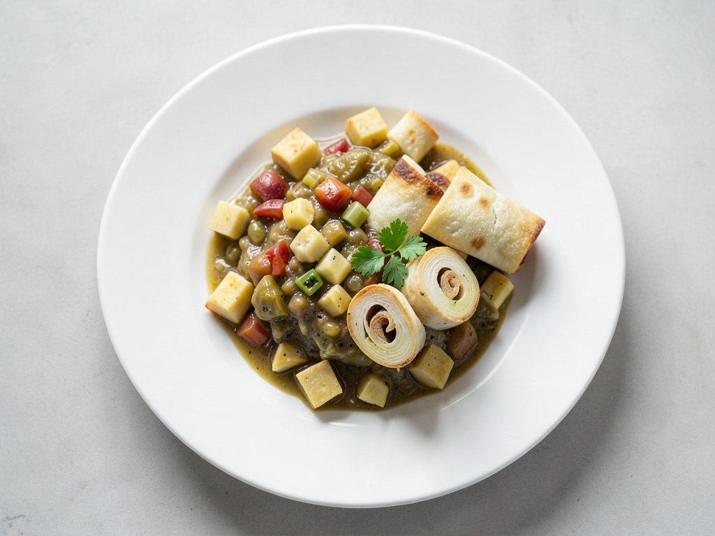 Crème de céleri avec spirales de crêpes