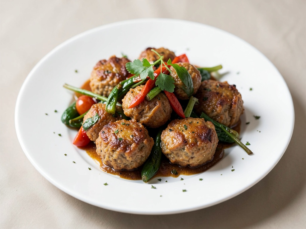 Knusprige Semmelknödel mit gedünstetem Gemüse