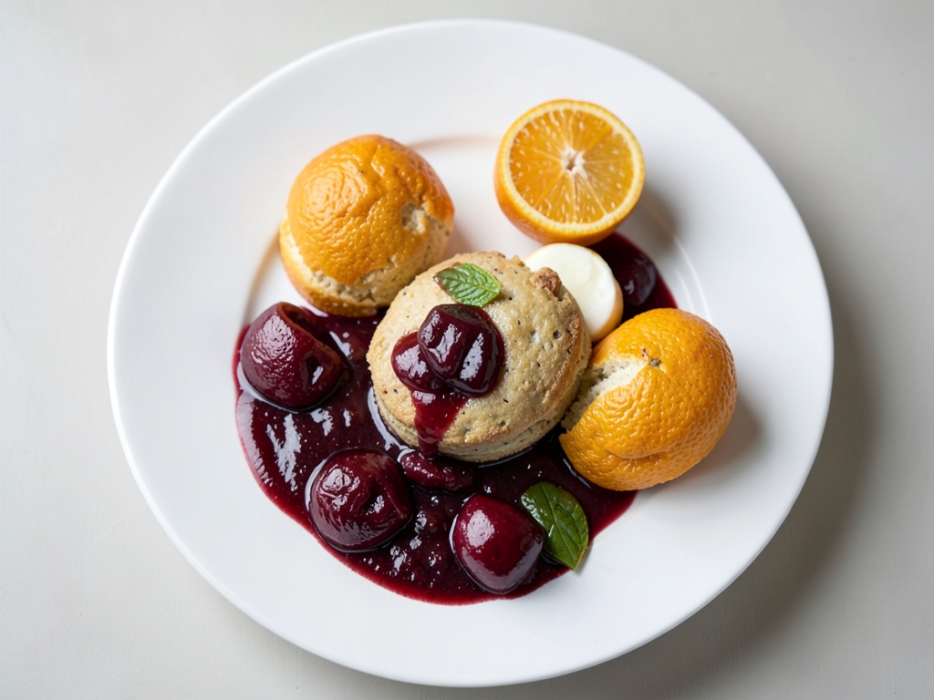 Serviettenknödel mit Kompott aus getrockneten Früchten
