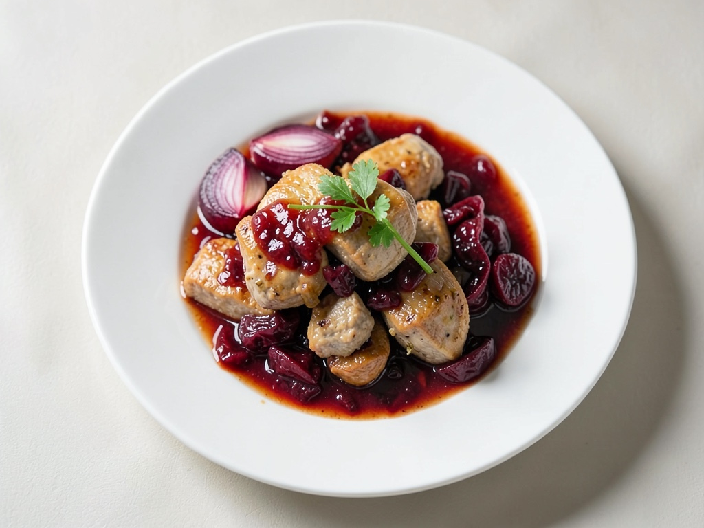Sésame de poulet avec chutney de rhubarbe