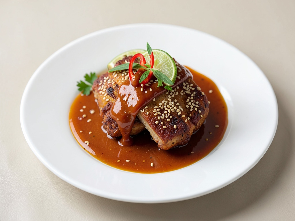 Pollo croccante al sesamo con salsa al peperoncino e lime