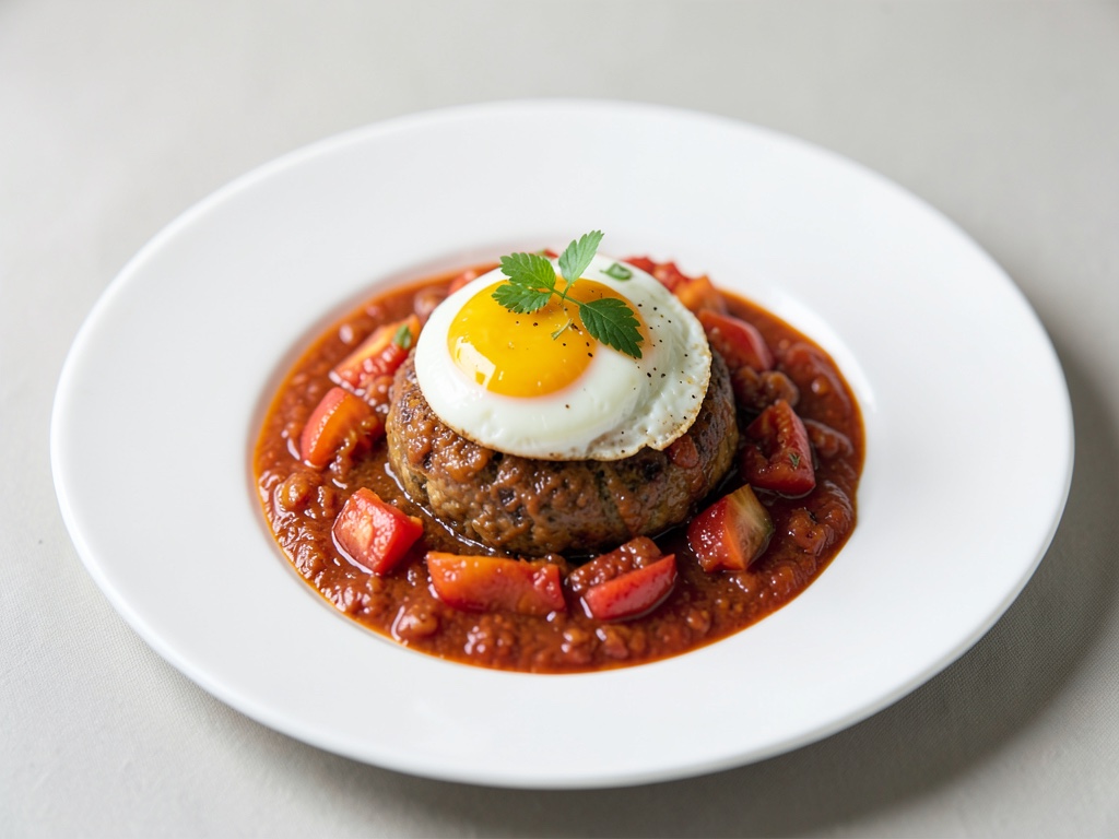 Huevos revueltos en salsa de tomate especiada