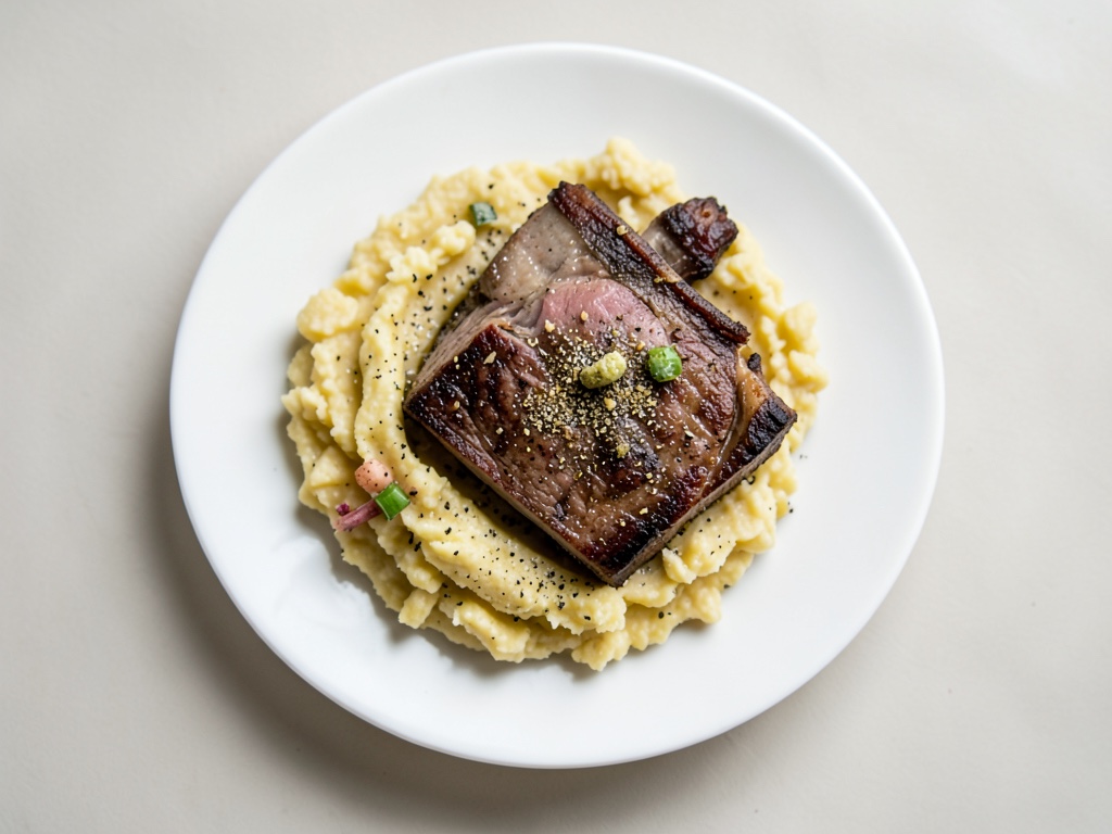 Costine tenere con purè di patate cremoso