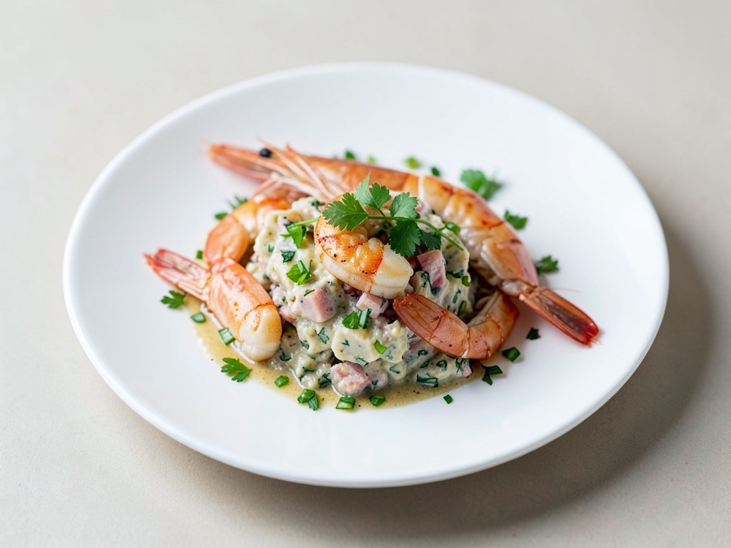 Frisches Ceviche mit Garnelen und Fisch