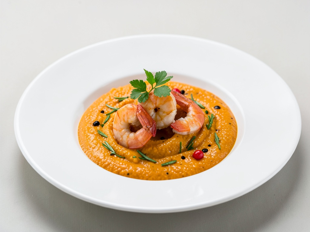 Crevettes dans une sauce tiède à l'orange