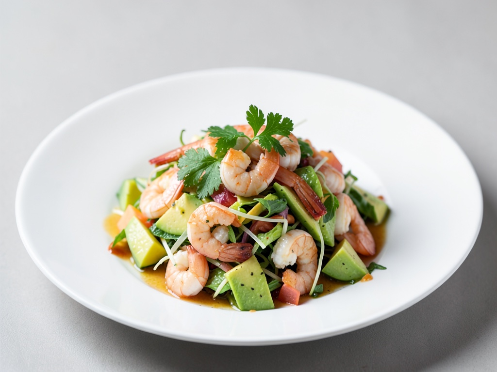 Insalata di gamberi fruttata con avocado e mango