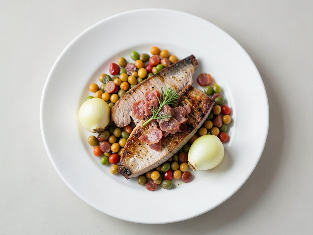 Skrei con fagioli, pancetta e finocchio