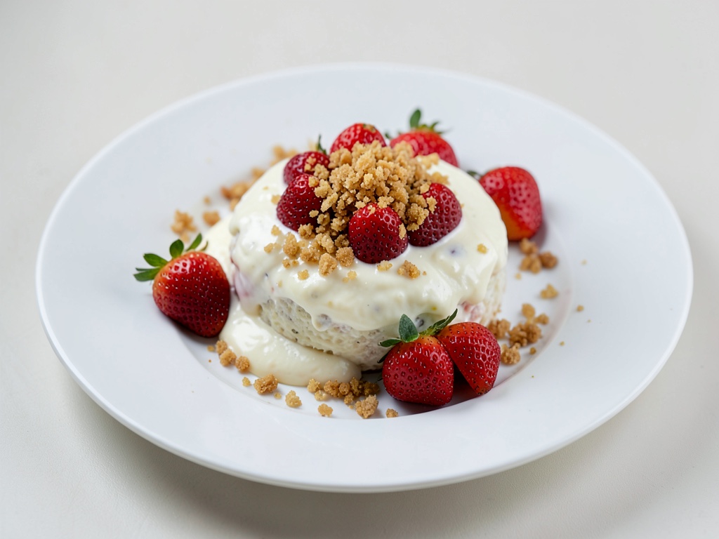 Bowl cremosa de Skyr con fresas frescas y topping crujiente