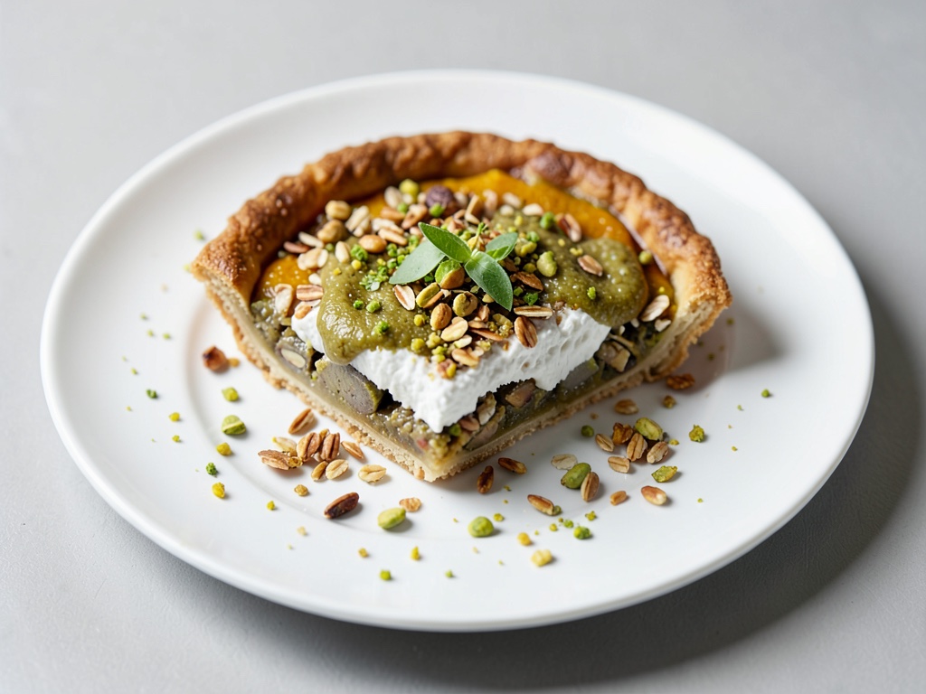 Vegane Limetten-Pistazien-Tarte aus Hafer und Skyr