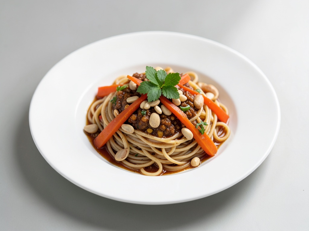 Soba con carote e arachidi