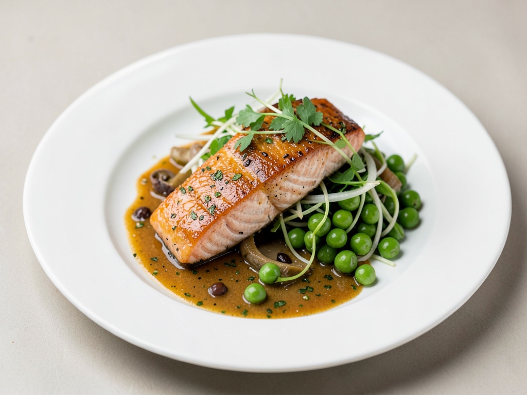 Salmone marinato con insalata di fagiolini