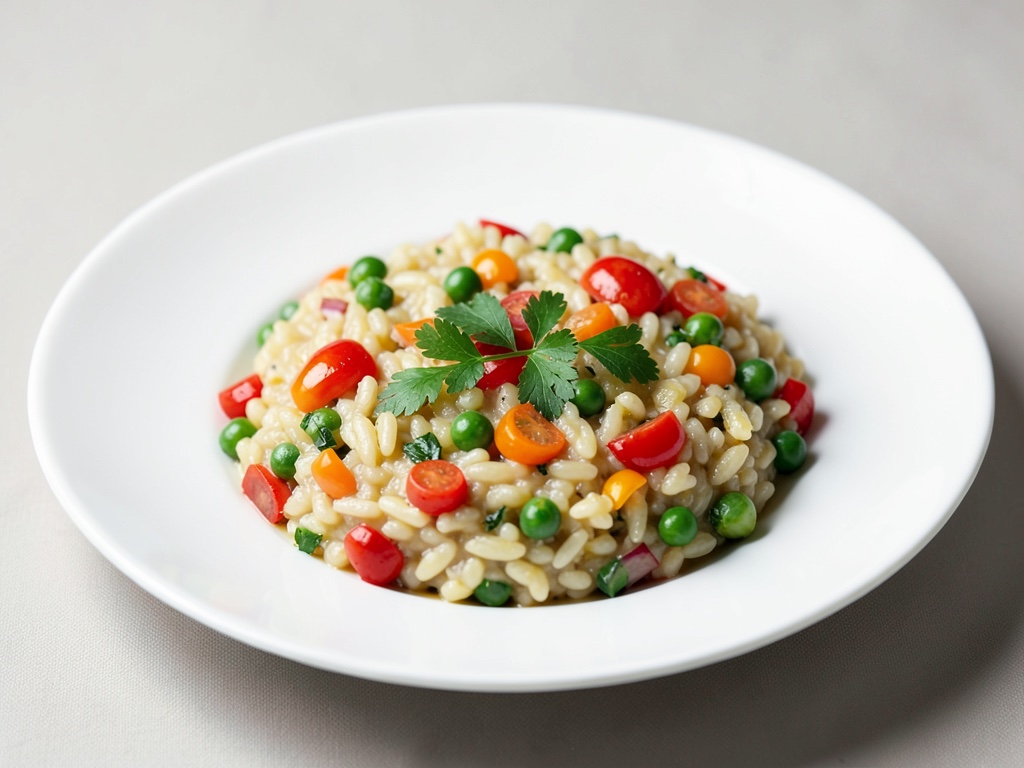Risotto estivo allegro con verdure colorate