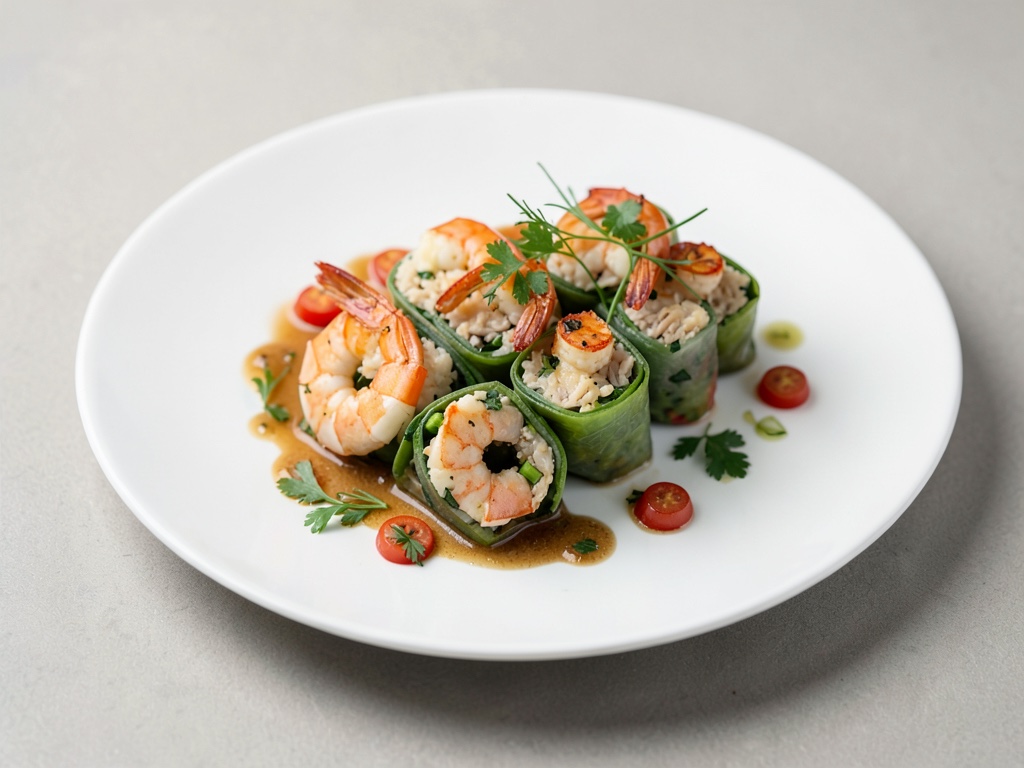 Rollitos de verano frescos con gambas