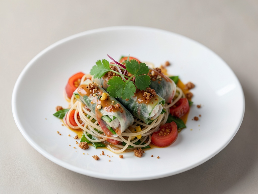 Rollitos de verano frescos con fideos de cristal